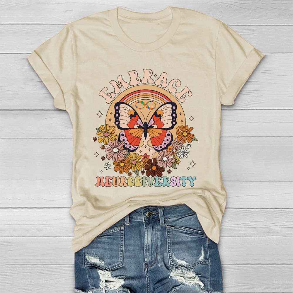Embrace Neurodiversity Butterfly Healthwear T-shirt