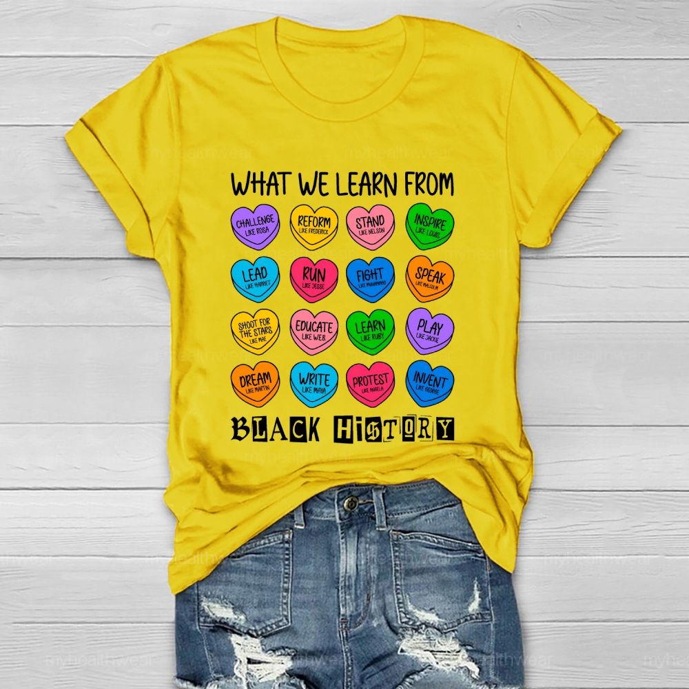 What We Learn From Black History Healthwear T-shirt