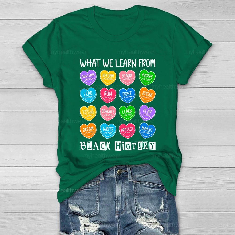 What We Learn From Black History Healthwear T-shirt