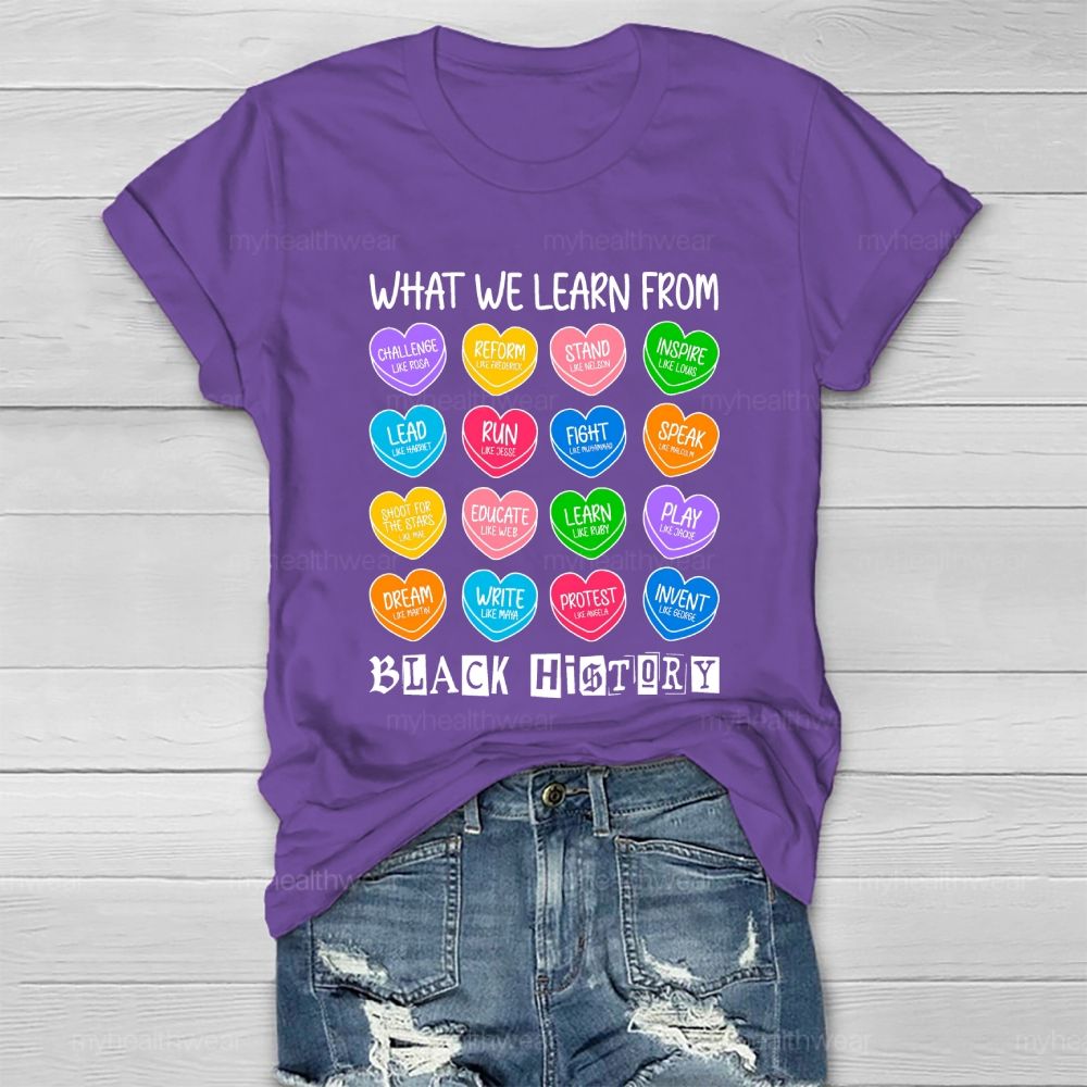What We Learn From Black History Healthwear T-shirt