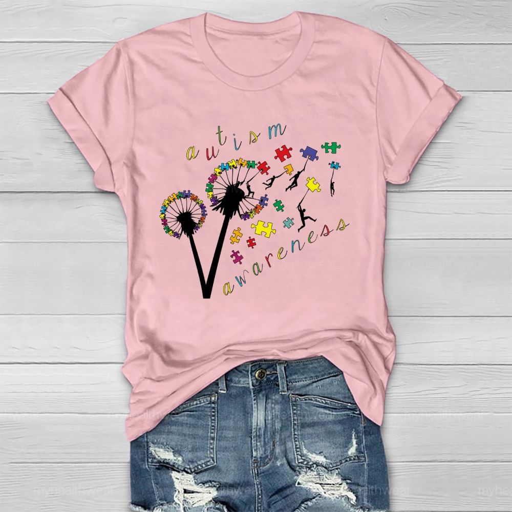 Autism Awareness Dandelion Puzzle Healthwear T-shirt