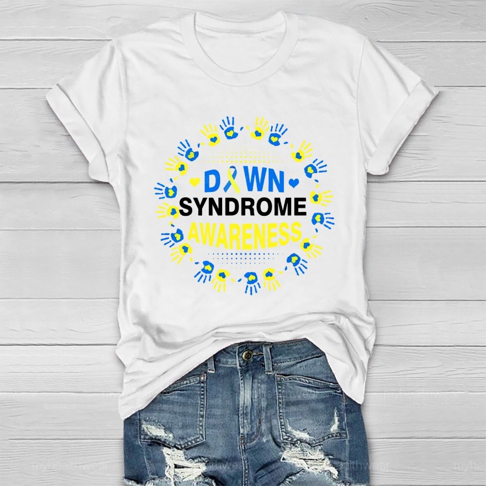 Down Syndrome Awareness Handprint Healthwear T-shirt
