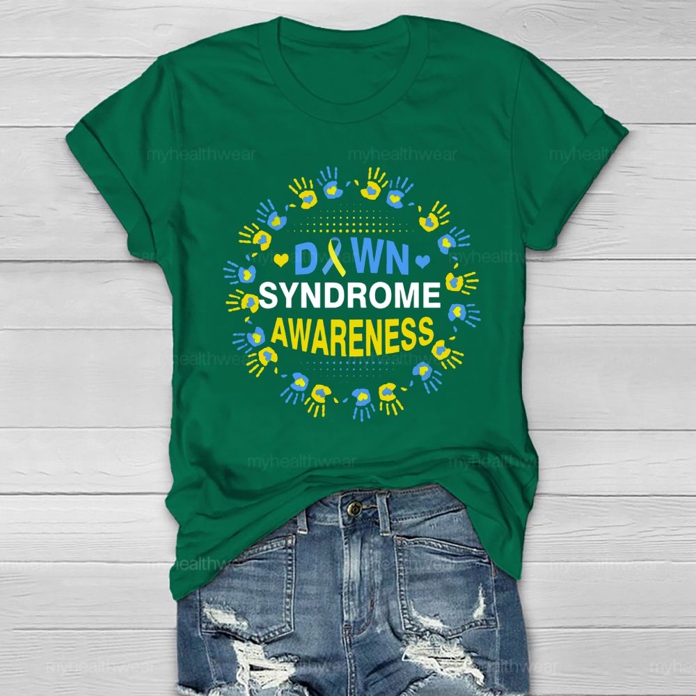 Down Syndrome Awareness Handprint Healthwear T-shirt