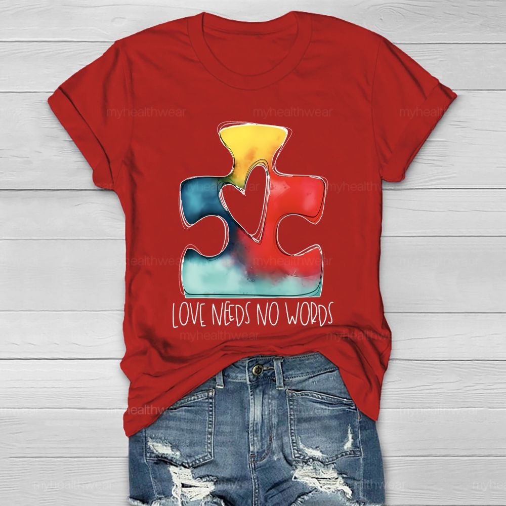 Love Needs No Words Puzzle Healthwear T-shirt