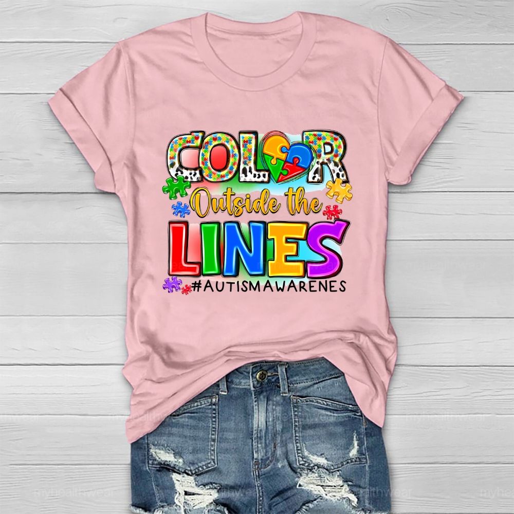 Color Outside The Lines Autism Awareness Healthwear T-shirt