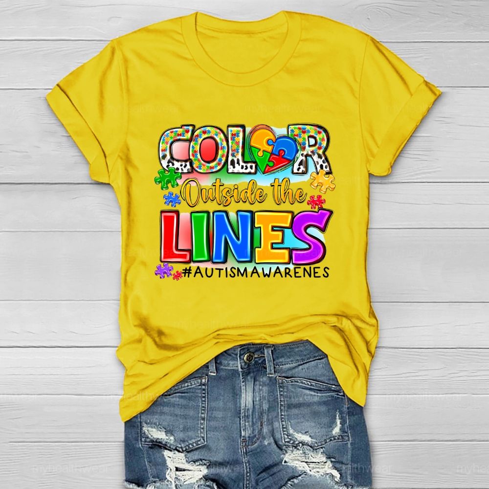 Color Outside The Lines Autism Awareness Healthwear T-shirt