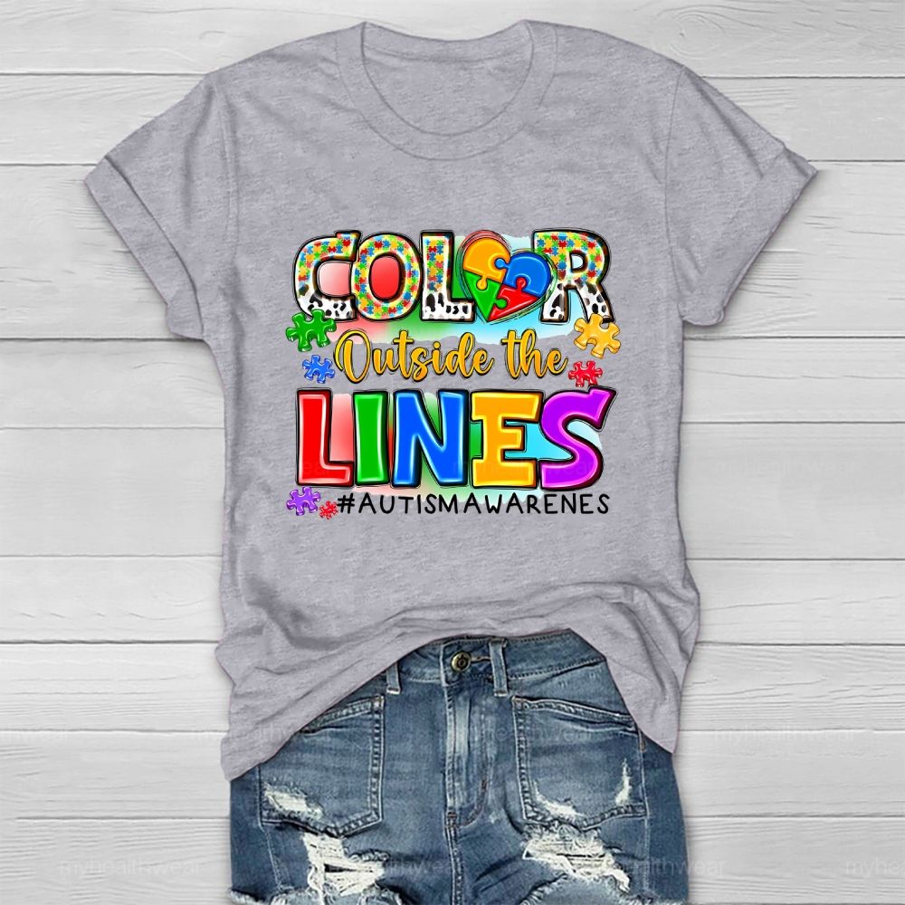 Color Outside The Lines Autism Awareness Healthwear T-shirt