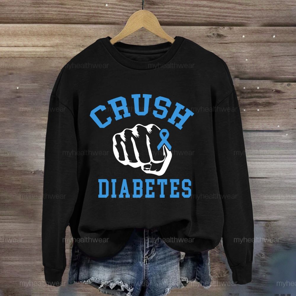 Crush Diabetes Awareness Blue Ribbon Sweatshirt