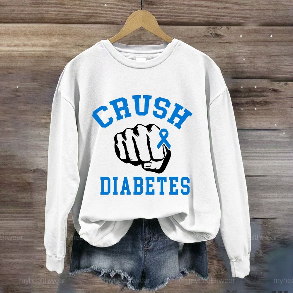 Crush Diabetes Awareness Blue Ribbon Sweatshirt