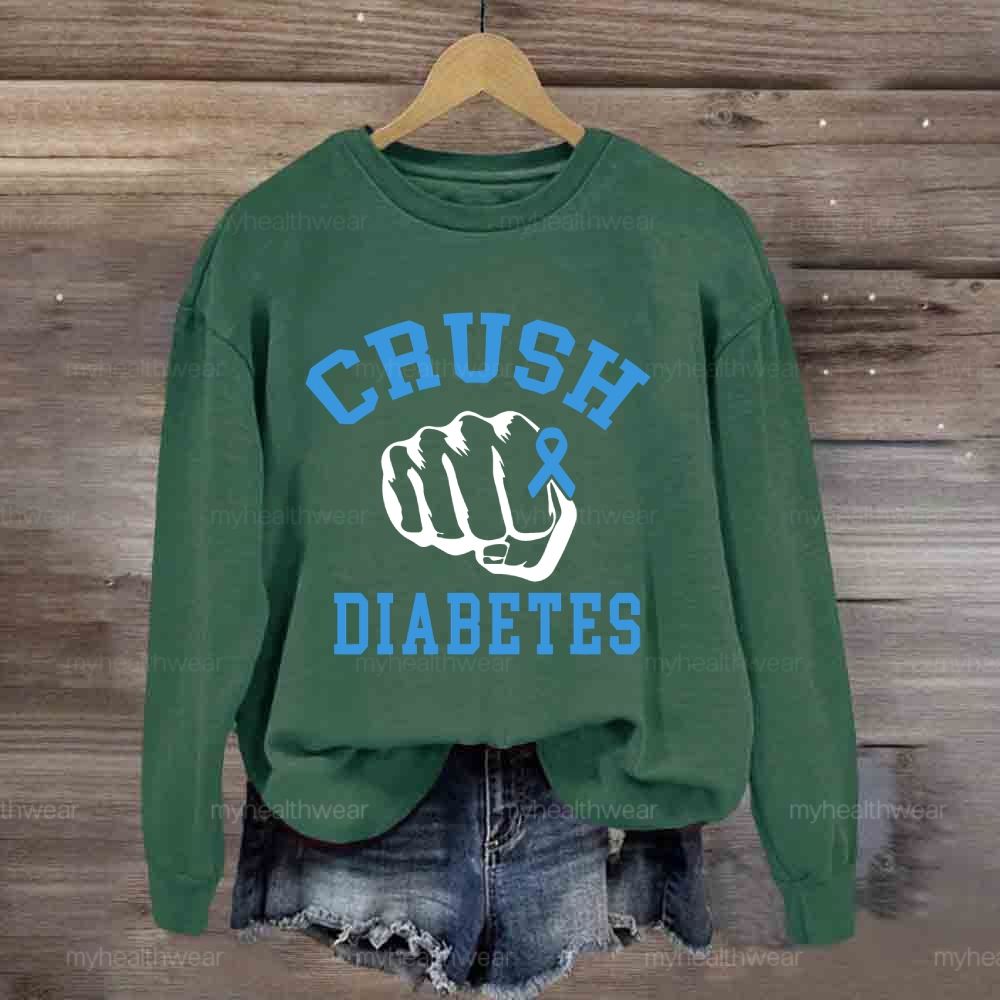 Crush Diabetes Awareness Blue Ribbon Sweatshirt