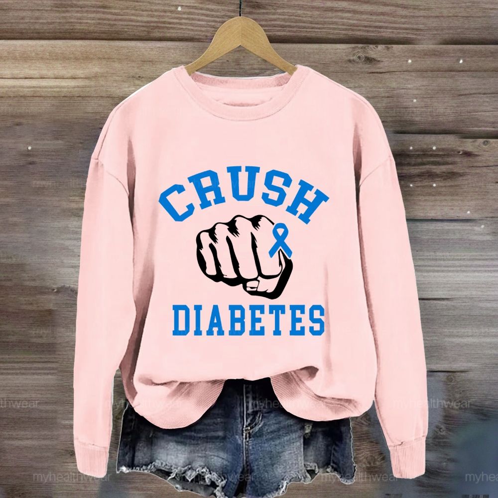 Crush Diabetes Awareness Blue Ribbon Sweatshirt