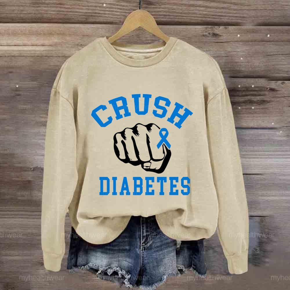 Crush Diabetes Awareness Blue Ribbon Sweatshirt