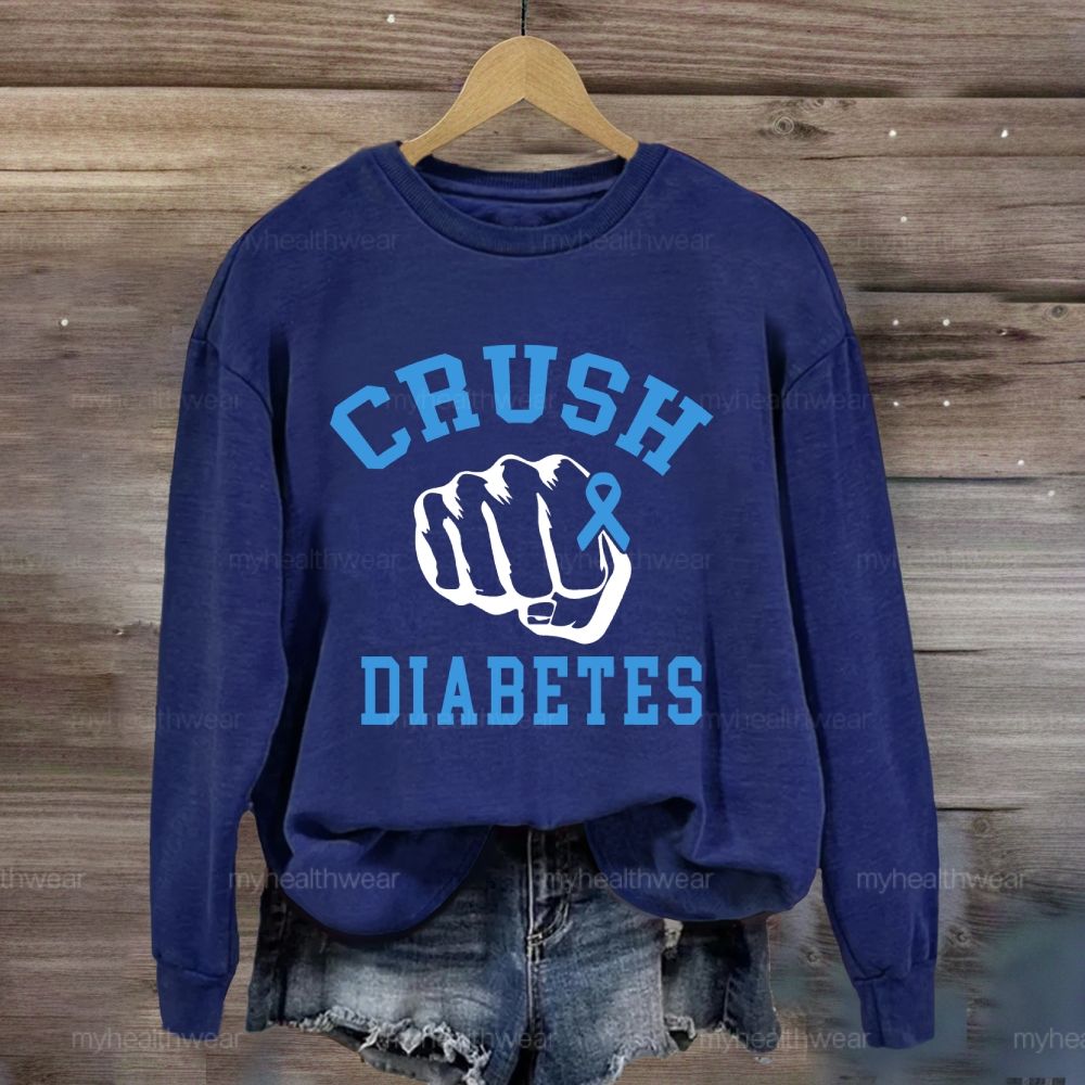 Crush Diabetes Awareness Blue Ribbon Sweatshirt