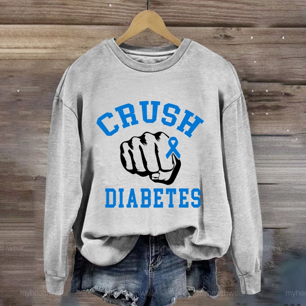 Crush Diabetes Awareness Blue Ribbon Sweatshirt