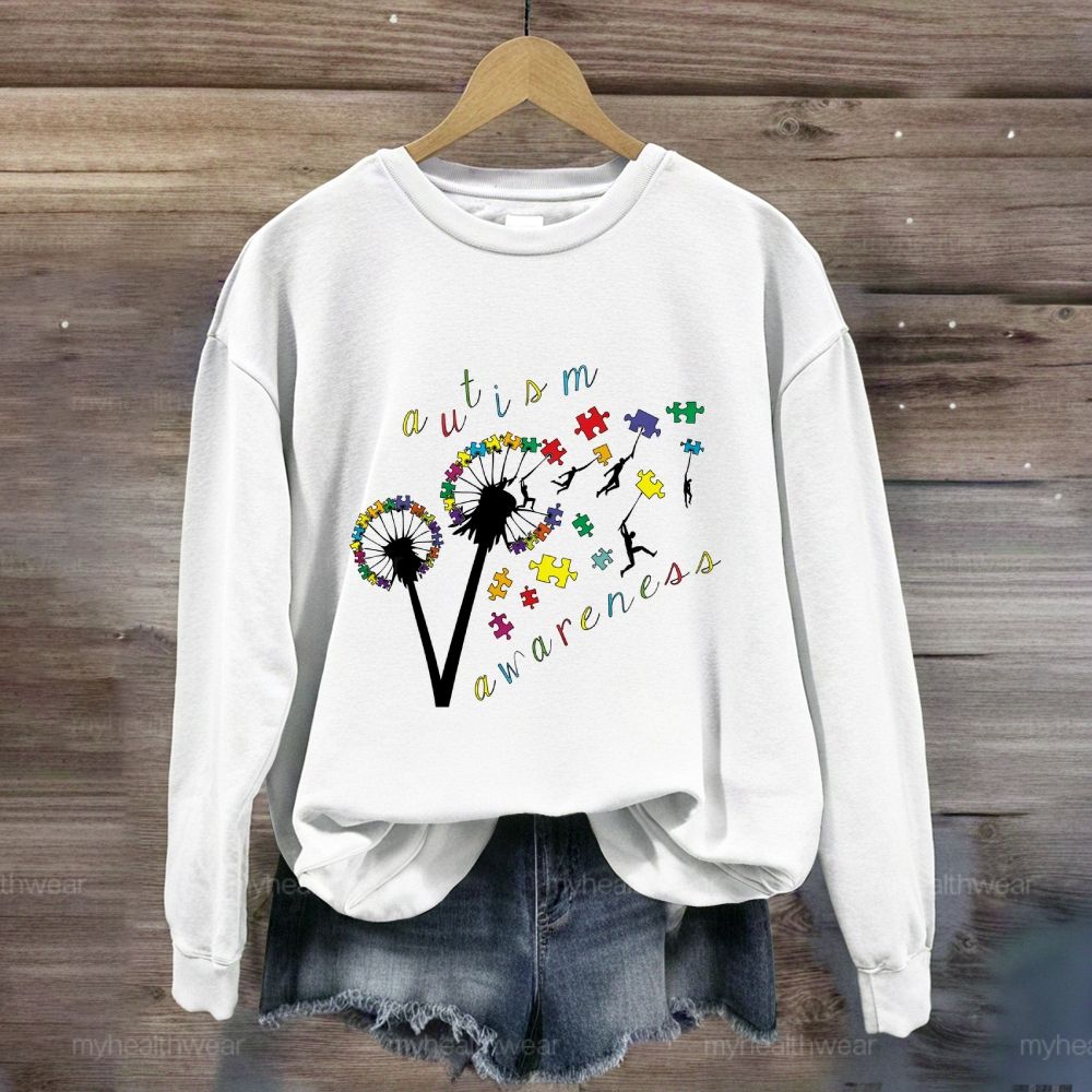 Autism Awareness Dandelion Puzzle Sweatshirt