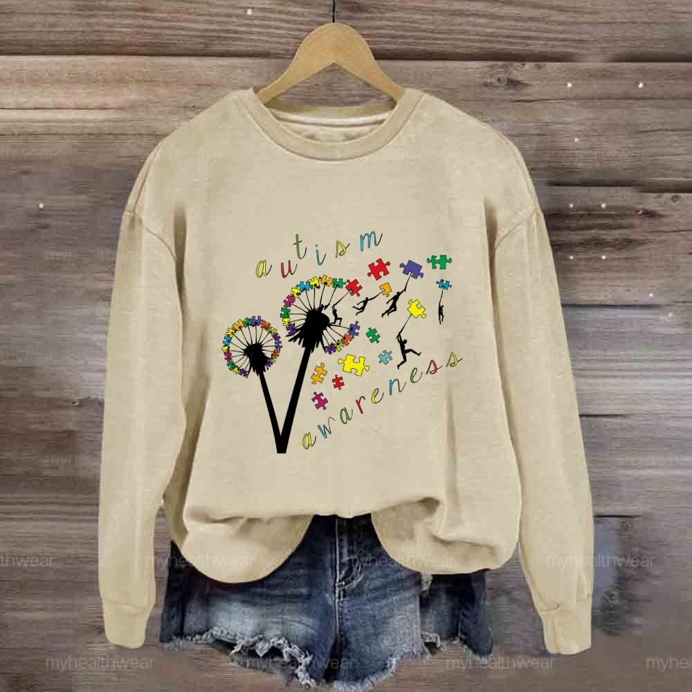 Autism Awareness Dandelion Puzzle Sweatshirt