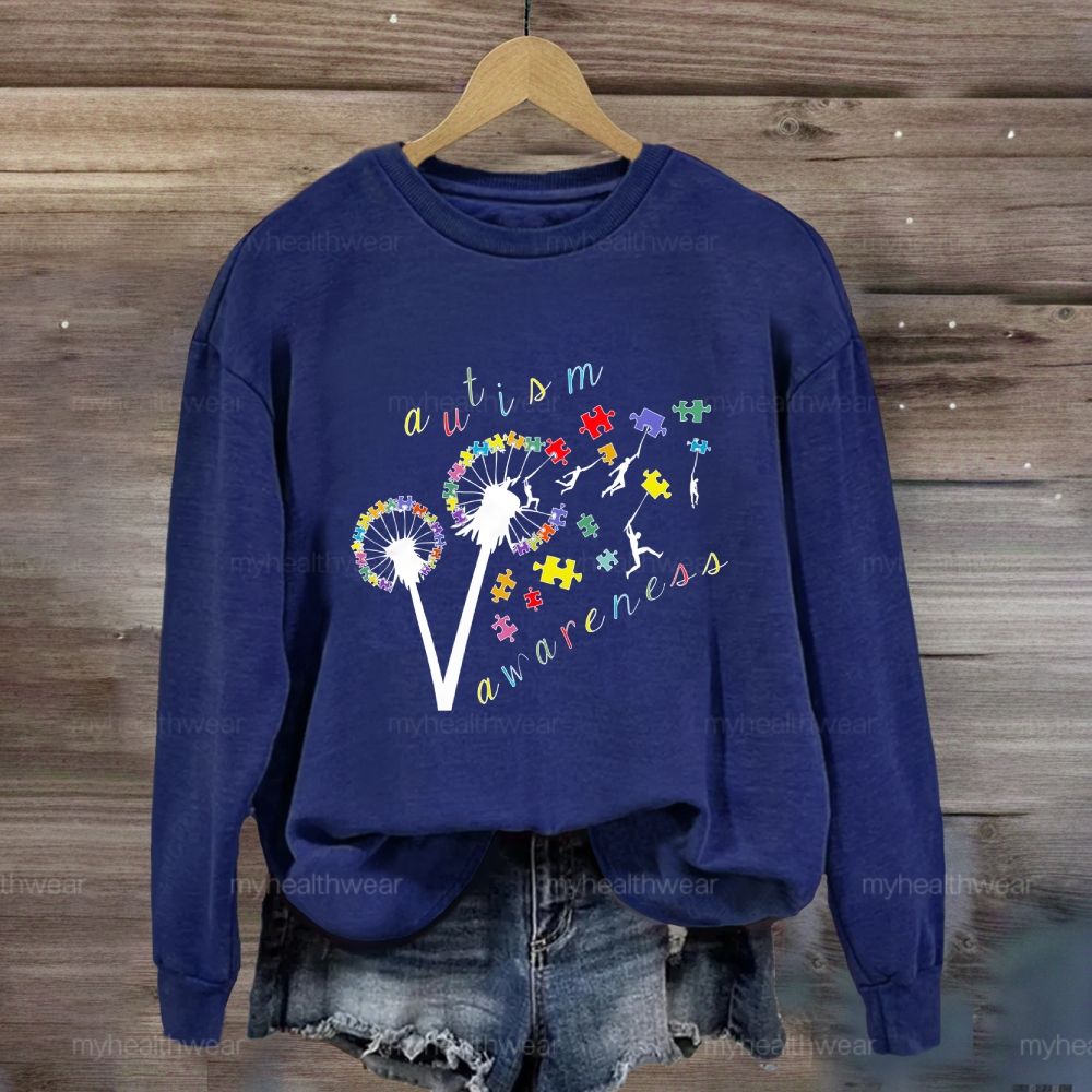 Autism Awareness Dandelion Puzzle Sweatshirt