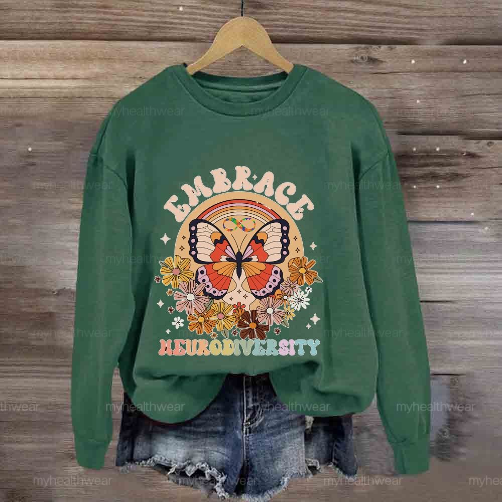 Embrace Neurodiversity Butterfly Sweatshirt