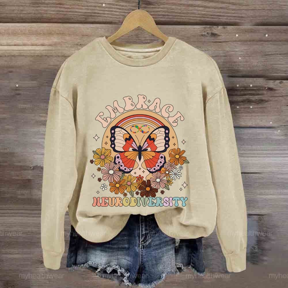 Embrace Neurodiversity Butterfly Sweatshirt