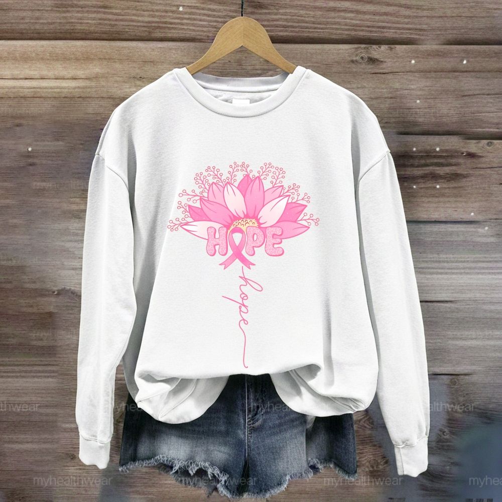 Hope Pink Ribbon Sunflower Sweatshirt