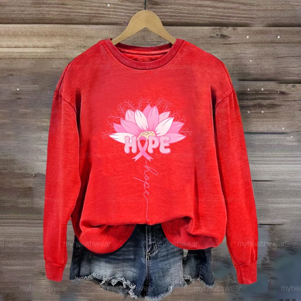 Hope Pink Ribbon Sunflower Sweatshirt
