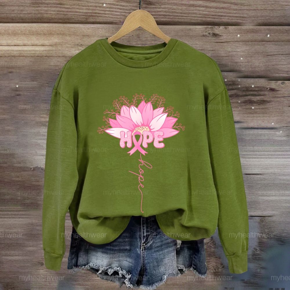Hope Pink Ribbon Sunflower Sweatshirt