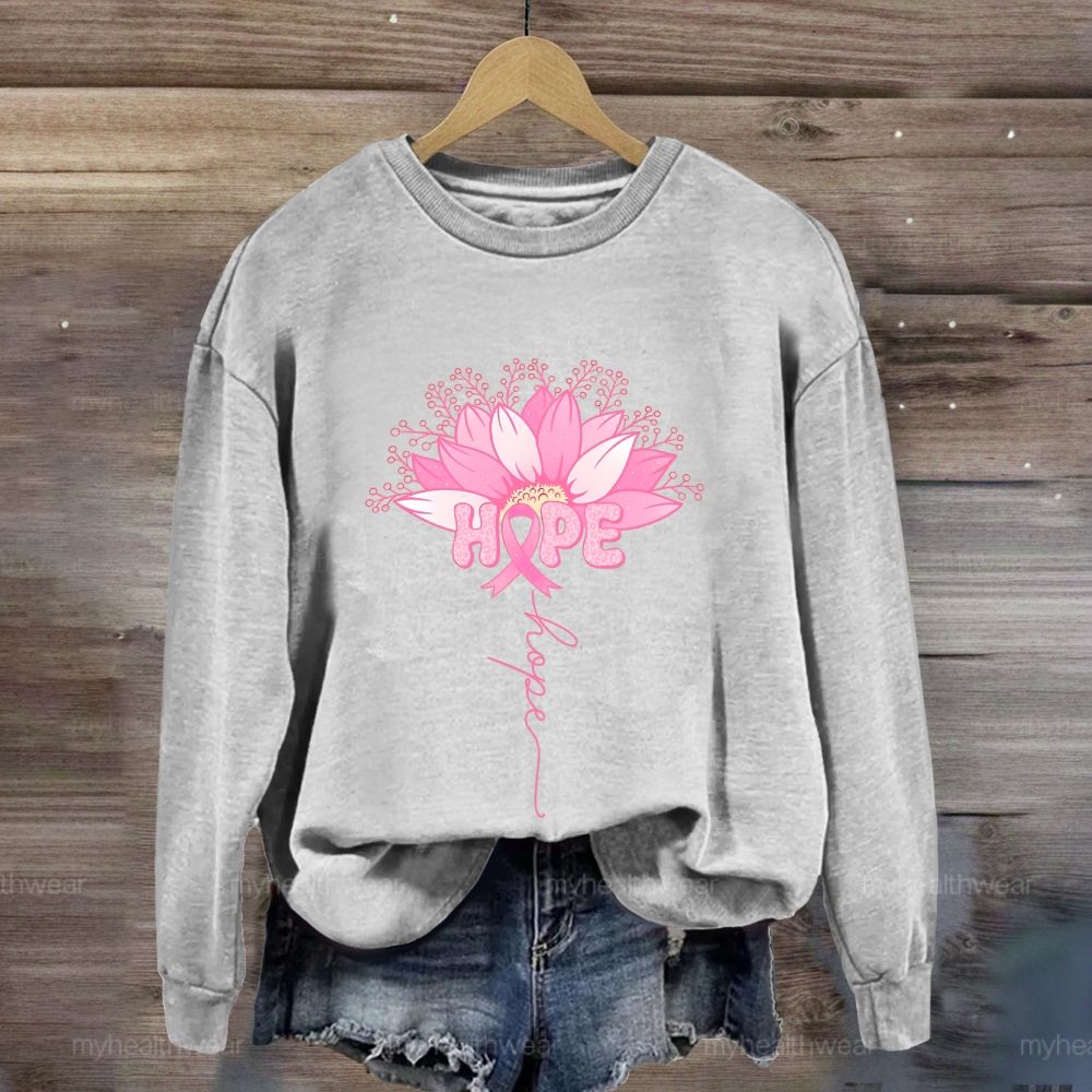 Hope Pink Ribbon Sunflower Sweatshirt