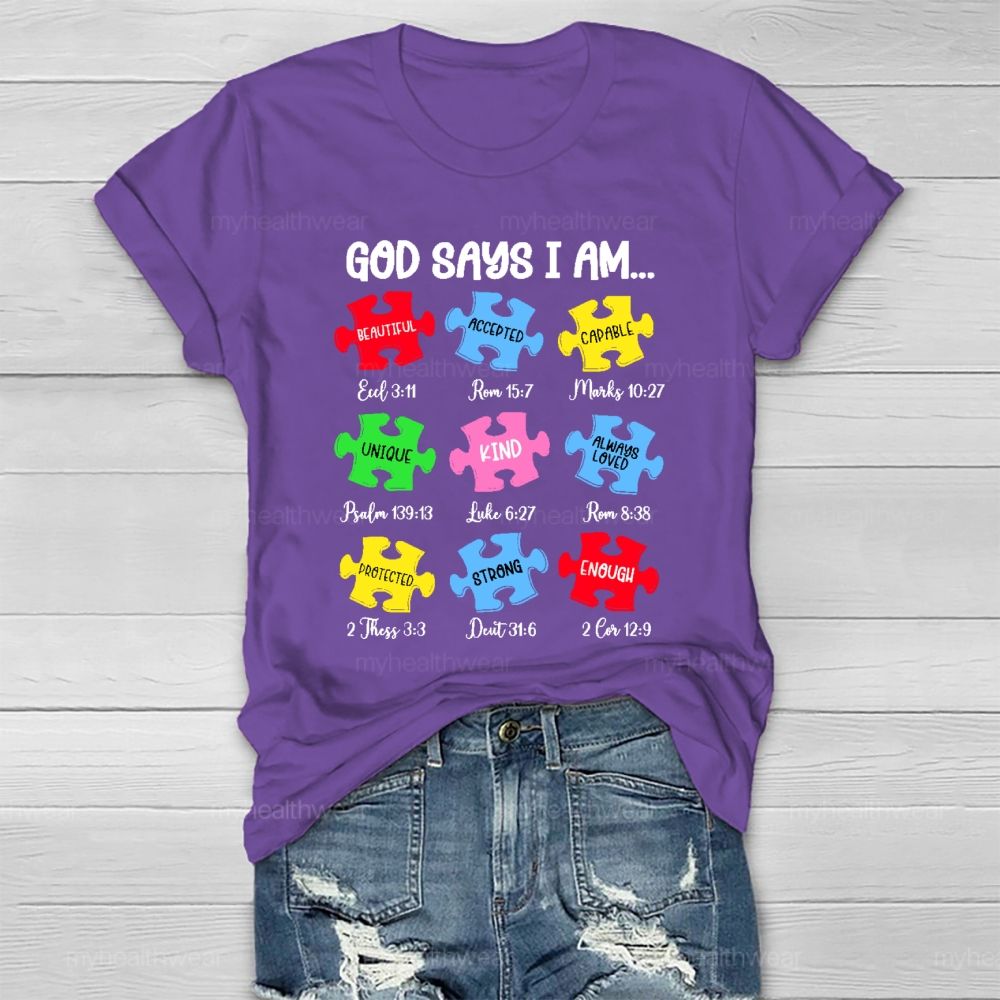 God Says I Am Healthwear T-shirt