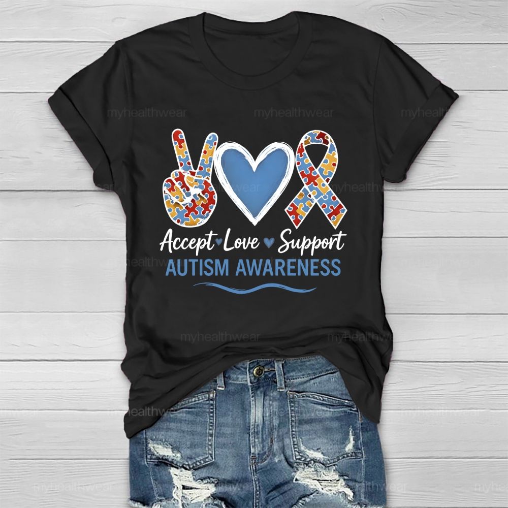 Love Accept Support Autism Awareness Healthwear T-shirt