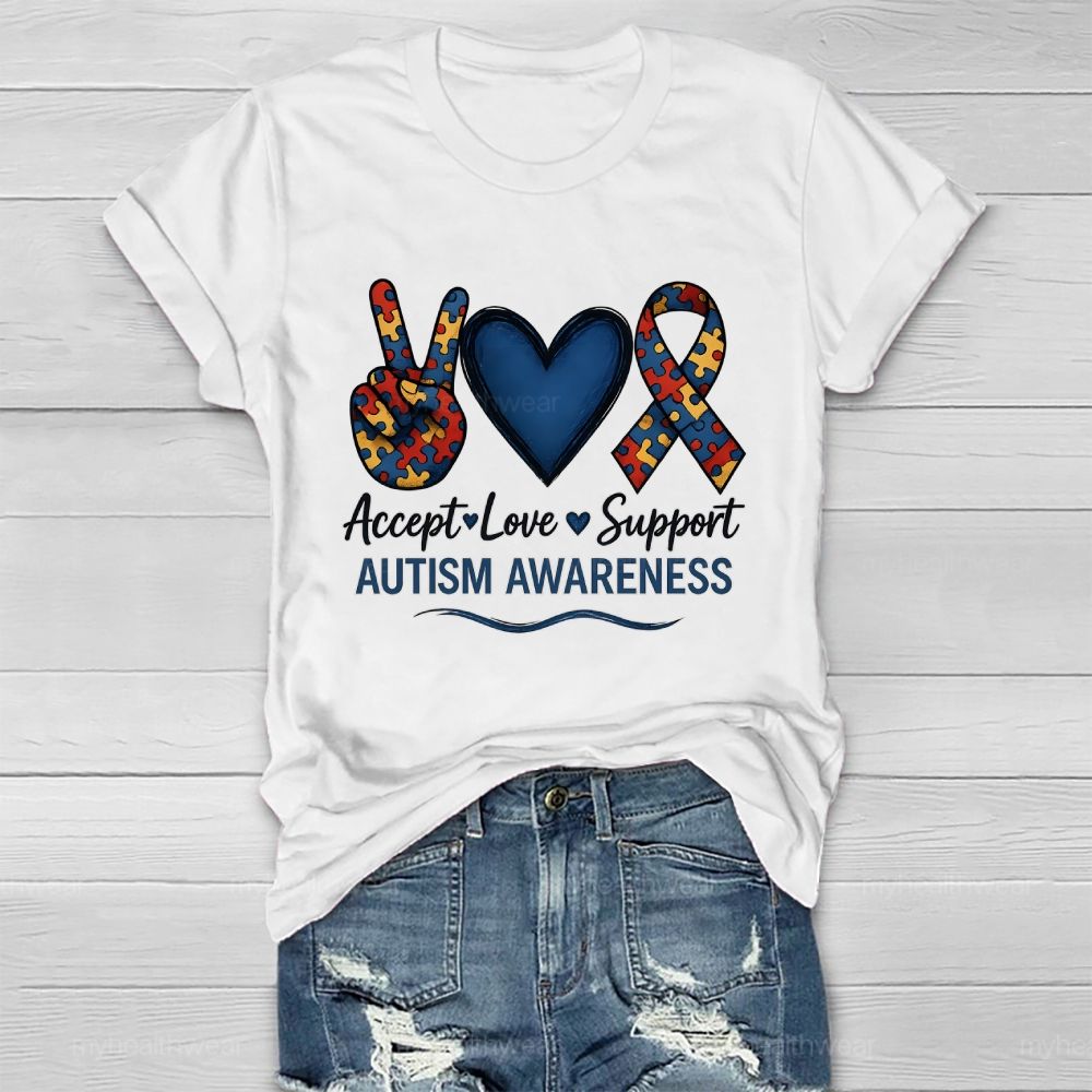 Love Accept Support Autism Awareness Healthwear T-shirt