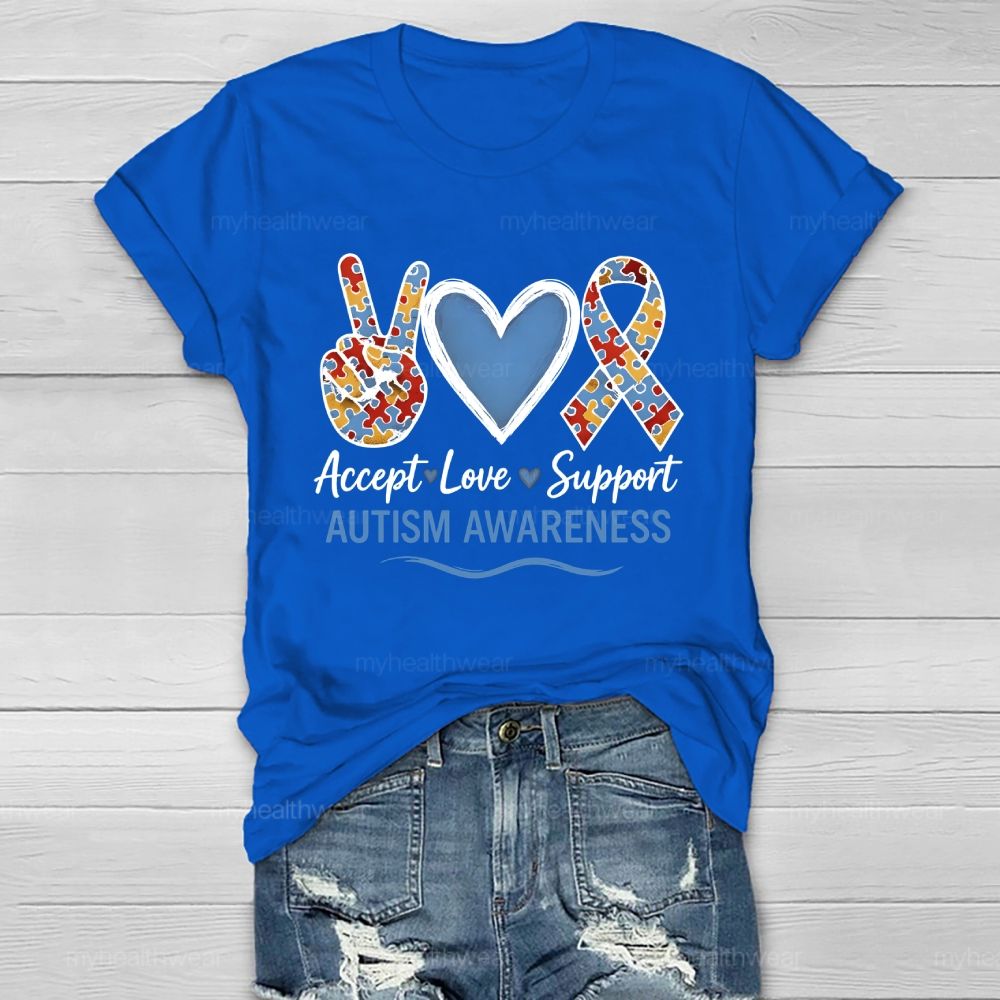Love Accept Support Autism Awareness Healthwear T-shirt