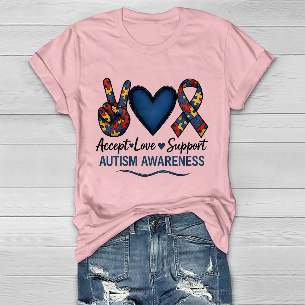 Love Accept Support Autism Awareness Healthwear T-shirt