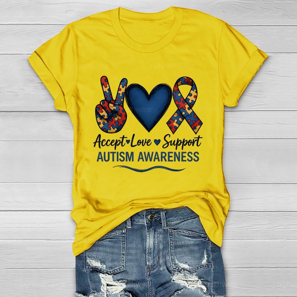 Love Accept Support Autism Awareness Healthwear T-shirt