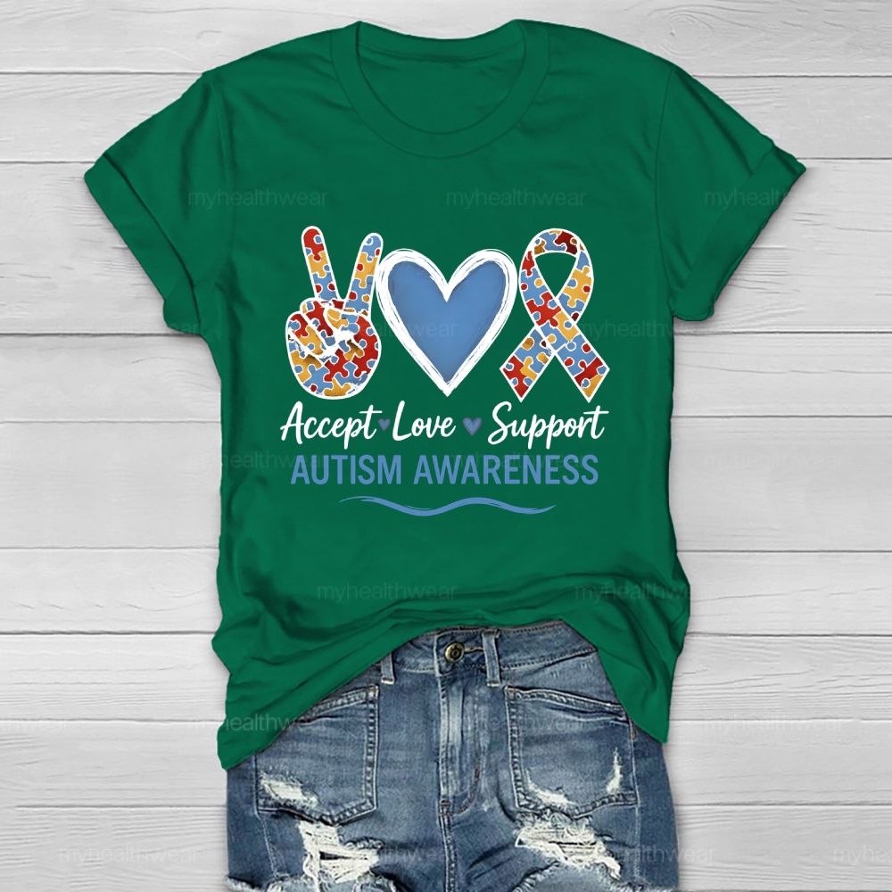 Love Accept Support Autism Awareness Healthwear T-shirt