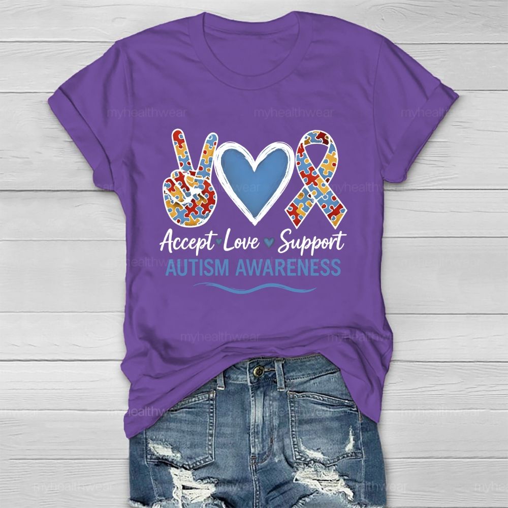 Love Accept Support Autism Awareness Healthwear T-shirt