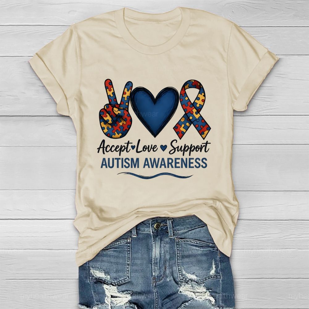 Love Accept Support Autism Awareness Healthwear T-shirt