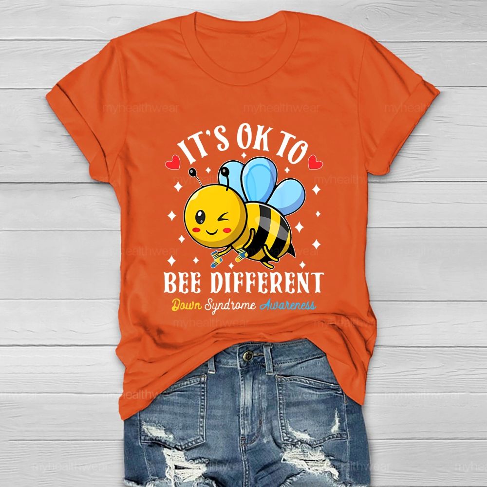 It's Ok To Bee Different Down Syndrome Healthwear T-shirt