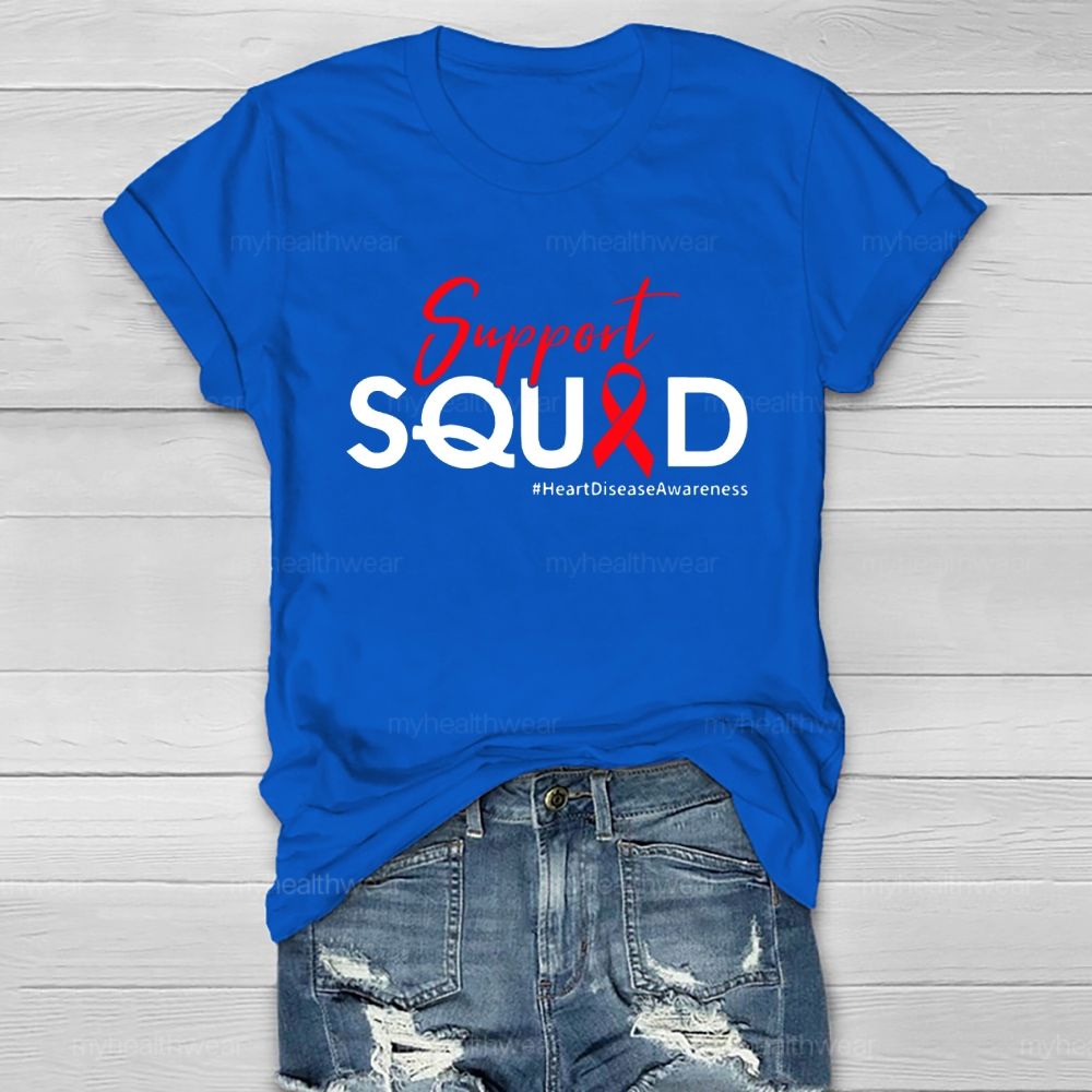 Support Squad Heart Disease Awareness Healthwear T-shirt