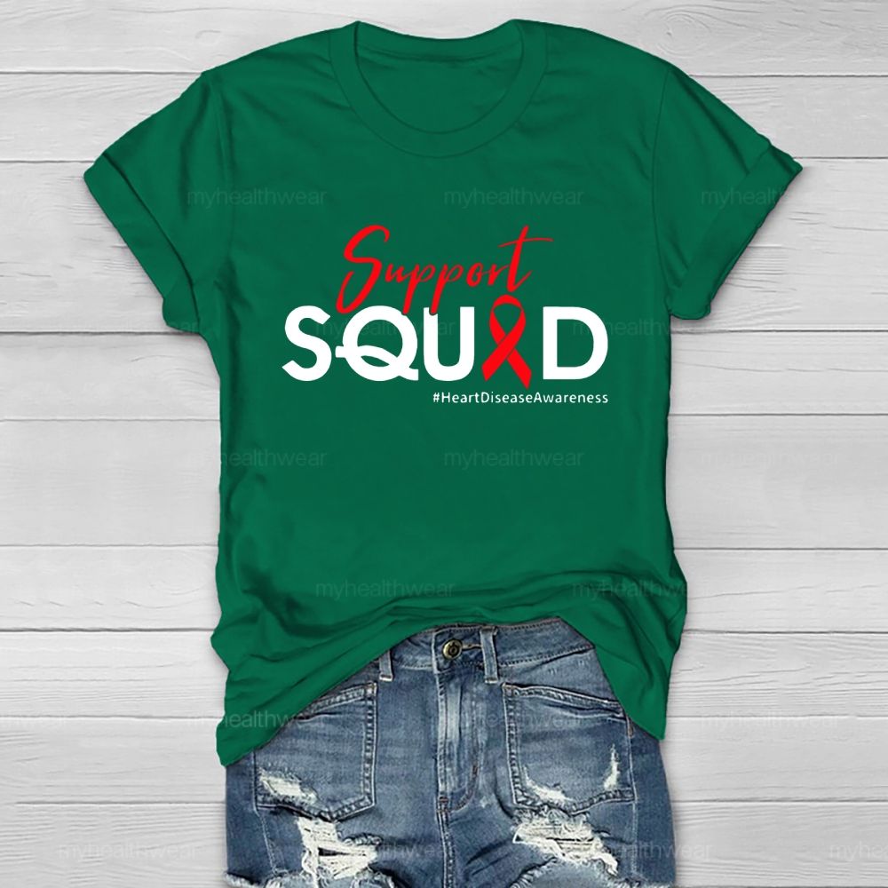 Support Squad Heart Disease Awareness Healthwear T-shirt