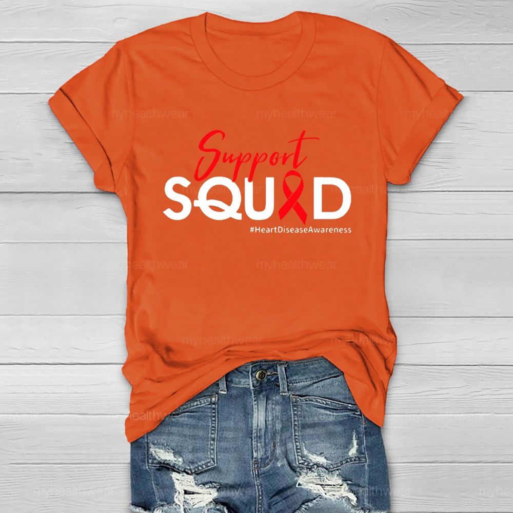 Support Squad Heart Disease Awareness Healthwear T-shirt