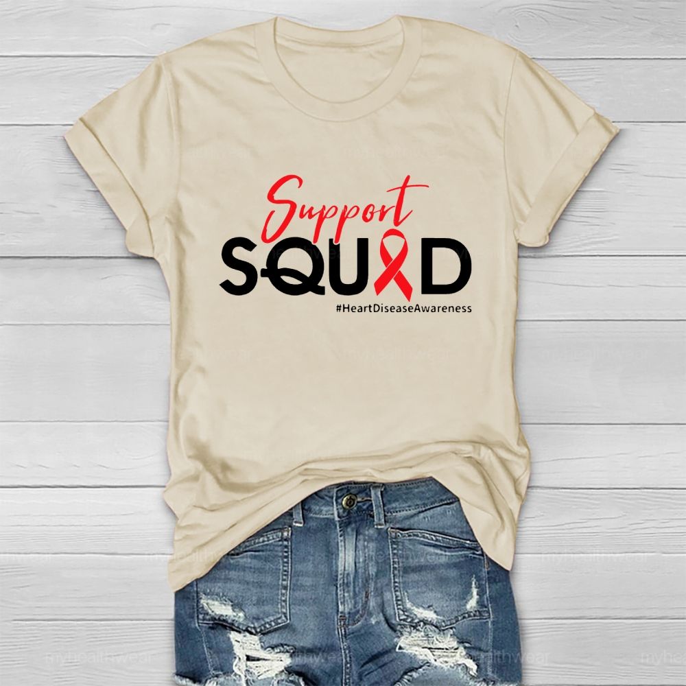 Support Squad Heart Disease Awareness Healthwear T-shirt