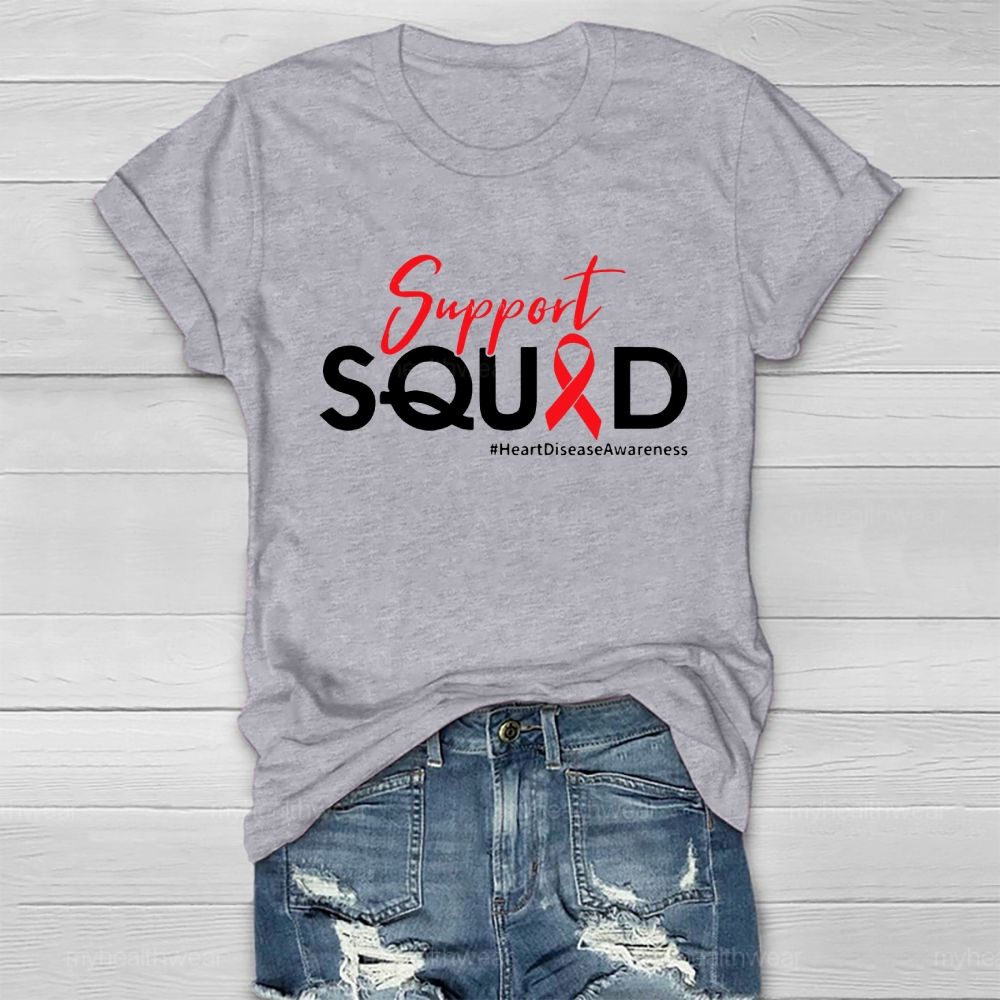 Support Squad Heart Disease Awareness Healthwear T-shirt