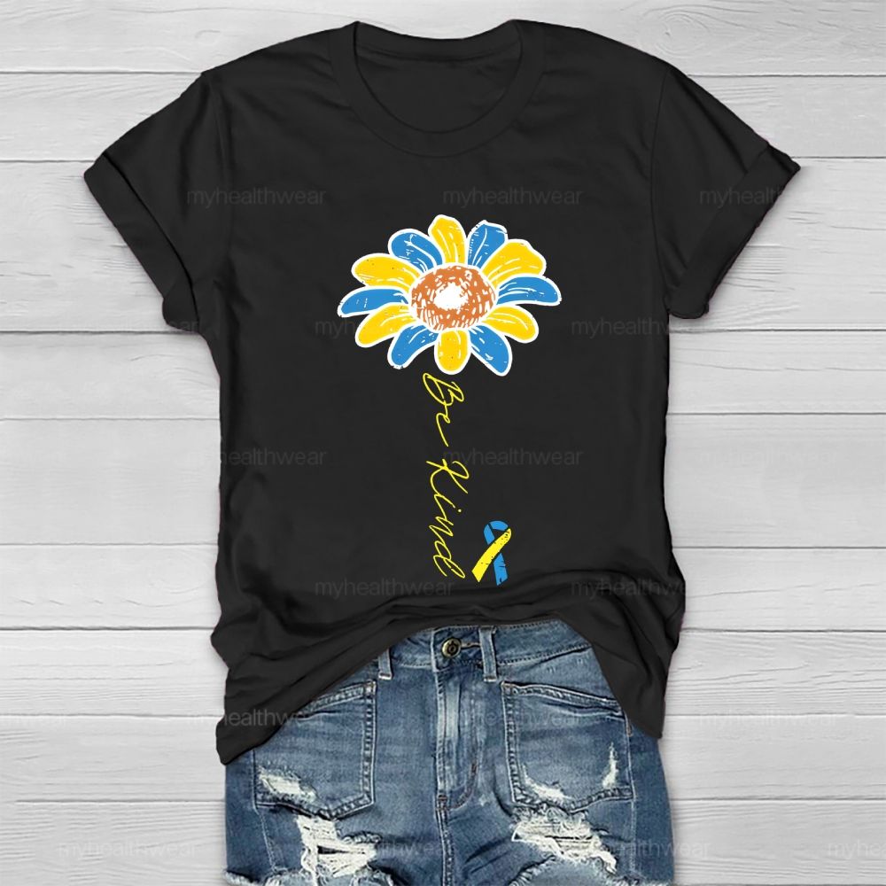 Be Kind Down Syndrome Ribbon Healthwear T-shirt