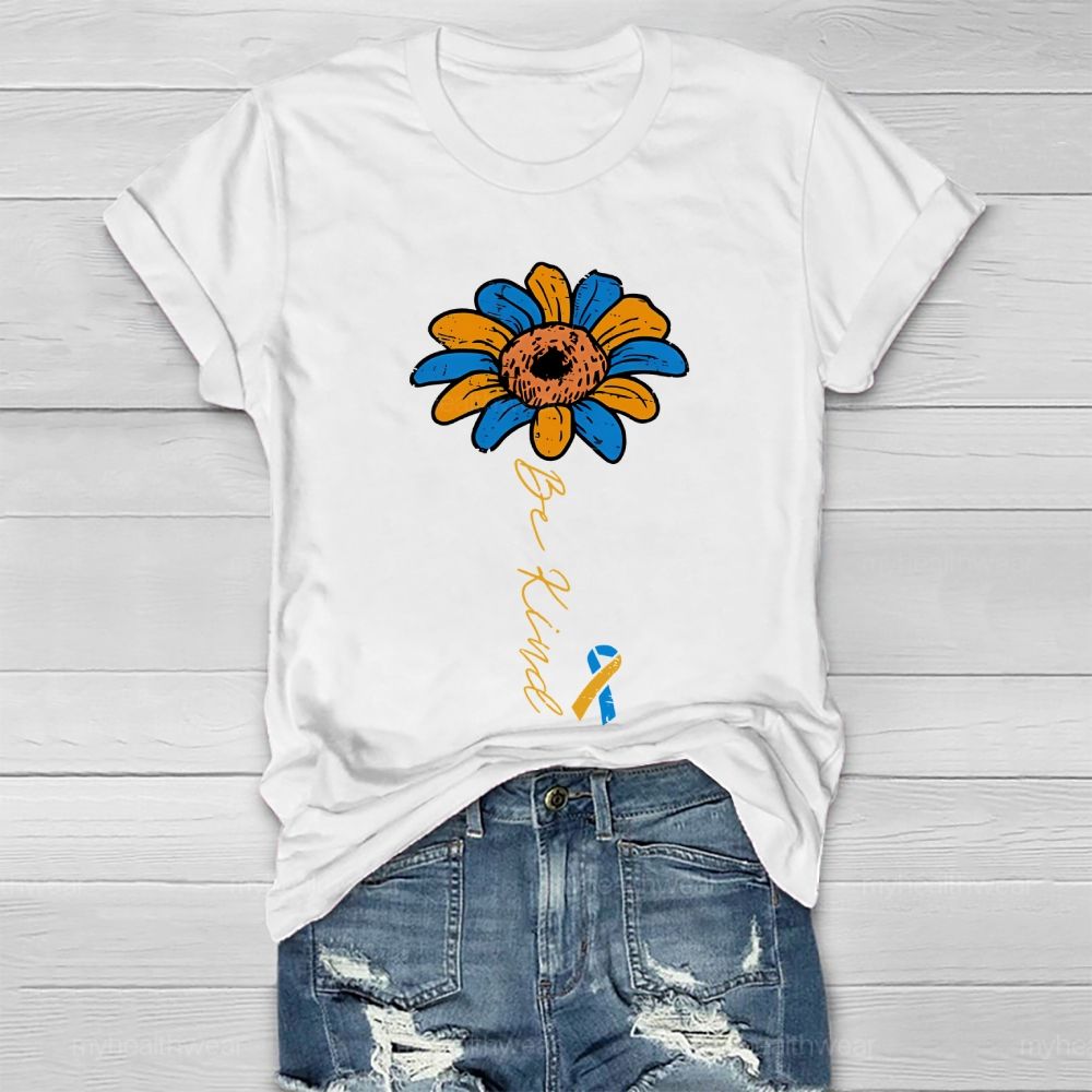 Be Kind Down Syndrome Ribbon Healthwear T-shirt