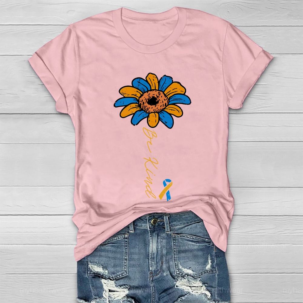 Be Kind Down Syndrome Ribbon Healthwear T-shirt