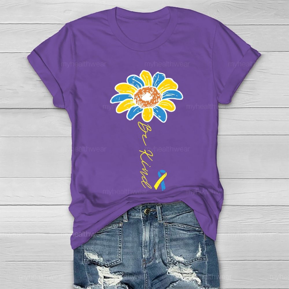Be Kind Down Syndrome Ribbon Healthwear T-shirt