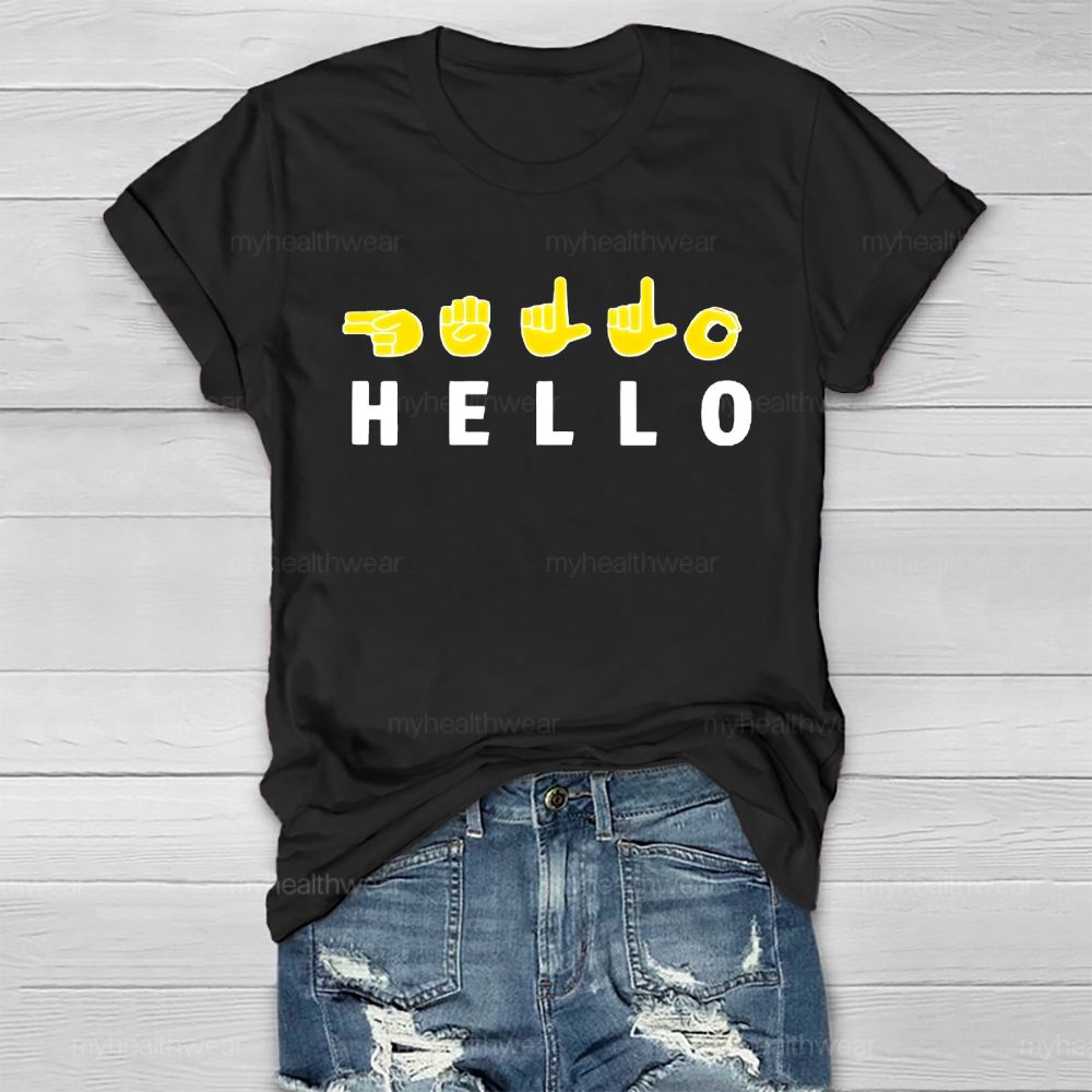 Hello Sign Language Healthwear T-shirt