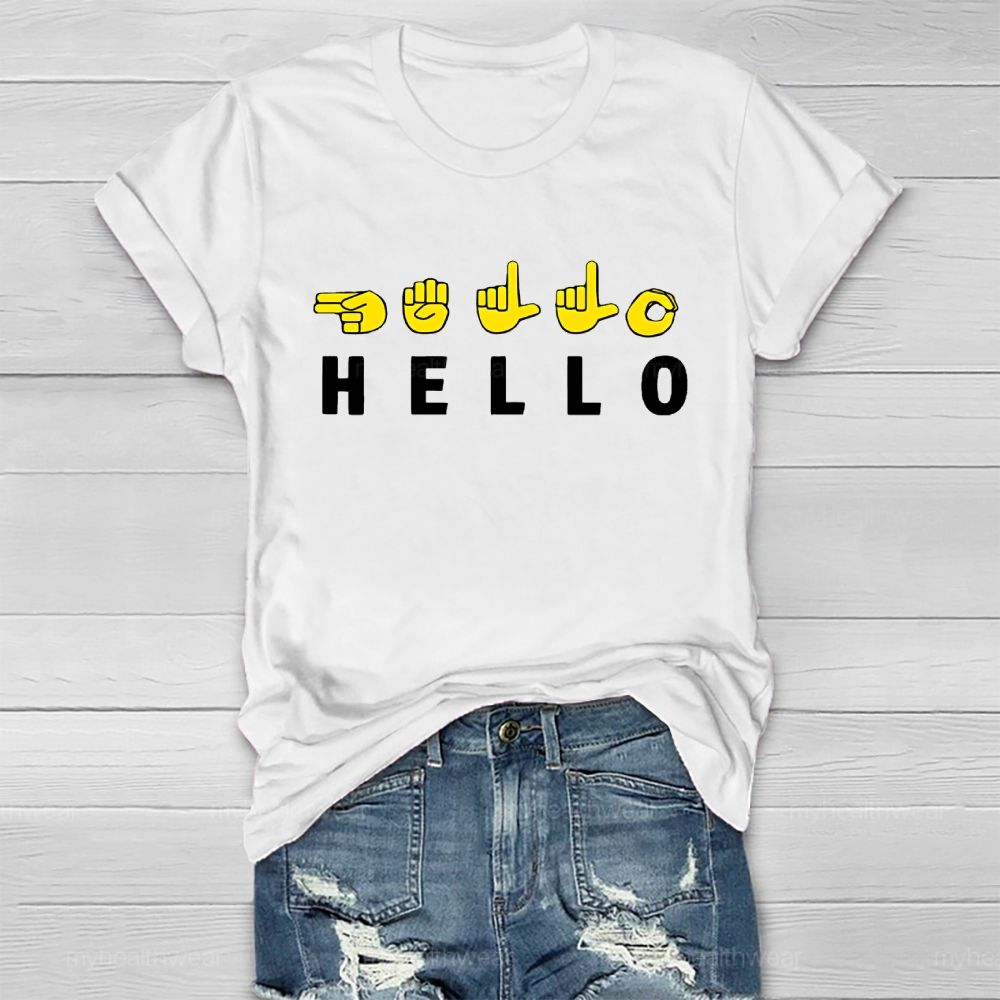 Hello Sign Language Healthwear T-shirt