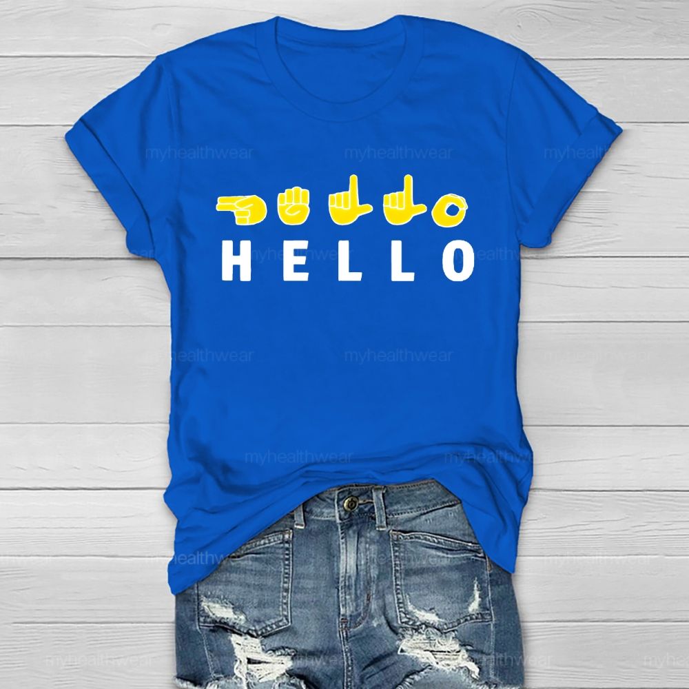 Hello Sign Language Healthwear T-shirt