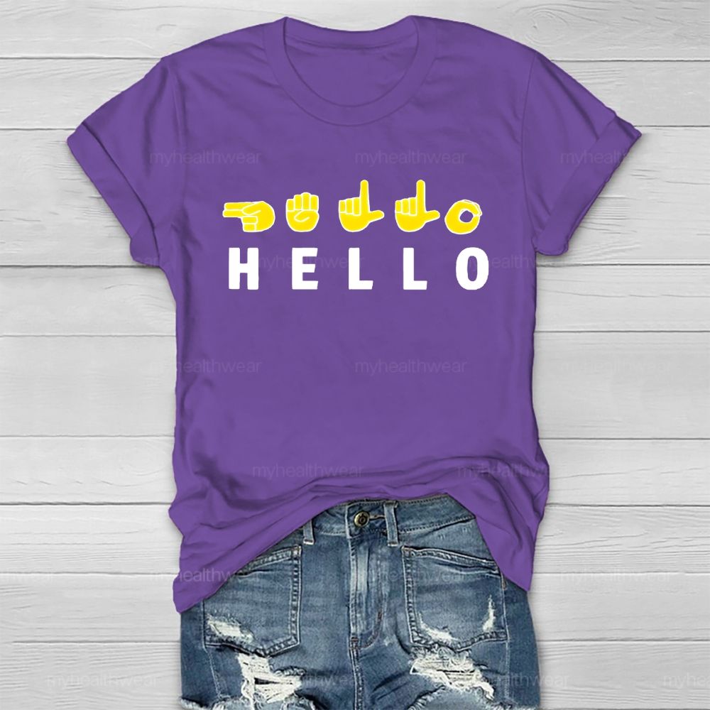 Hello Sign Language Healthwear T-shirt